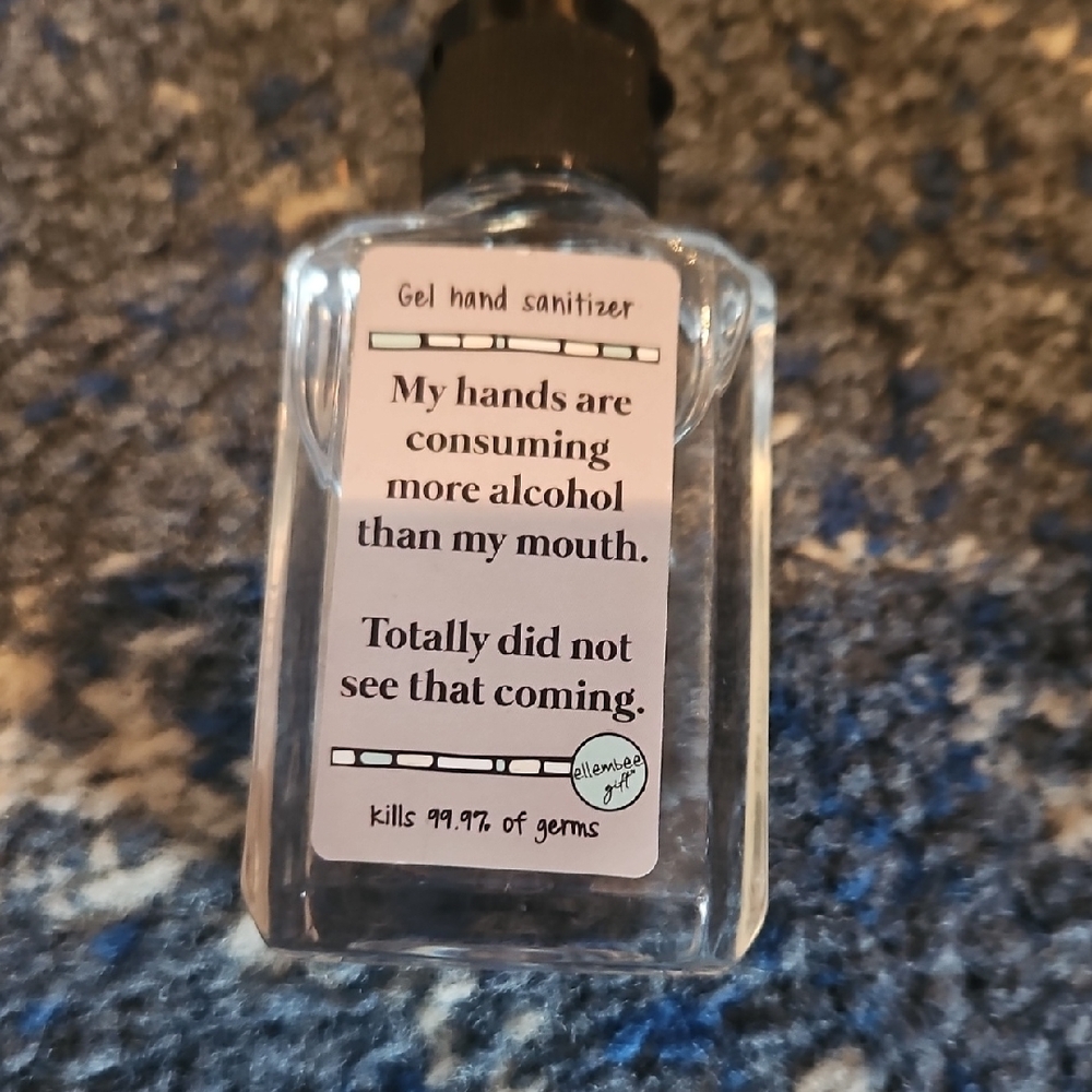 Clear Gel Hand Sanitizer with Humorous Label